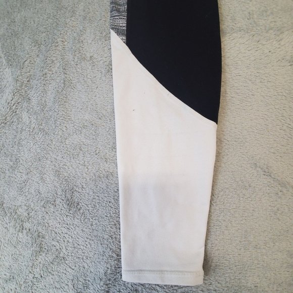 Athleta Womens Small Black White Colorblock Leggings Yoga Workout Athleisure - Picture 7 of 10